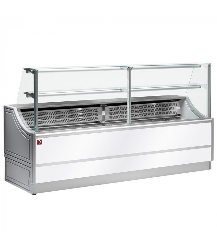 COMPTOIR-VITRINE REFRIGERE AVEC RESERVE 250CM DIAMOND OL250A2RR2BB dans COMPTOIR