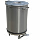POUBELLE "ETANCHE" INOX 95LT + ROUES + PEDALE DIAMOND