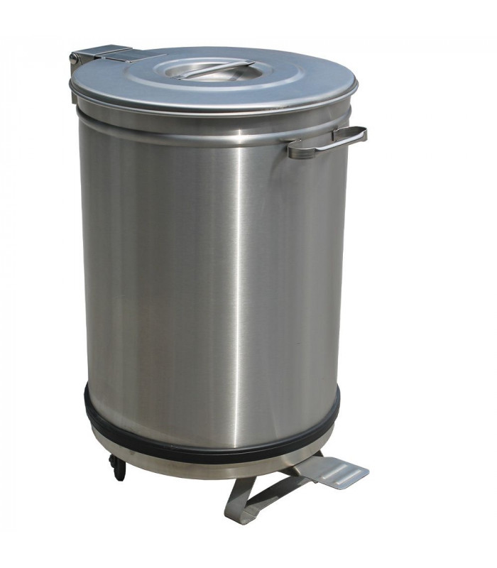 POUBELLE "ETANCHE" INOX 95LT + ROUES + PEDALE DIAMOND dans POUBELLES