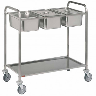 CHARIOT DE SERVICE INOX 3XGN1/1 + 1NIV DIAMOND dans CHARIOT DE DEBARRASSAGE
