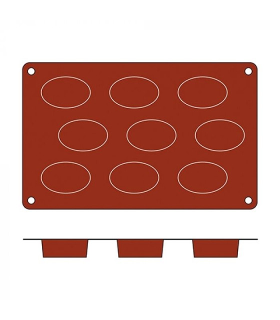 MOULE EN SILICONE GN1/3 MEDIUM OVALE SF018 MEDIUM OVALI SILICON FLEX dans MOULES PATISSERIES