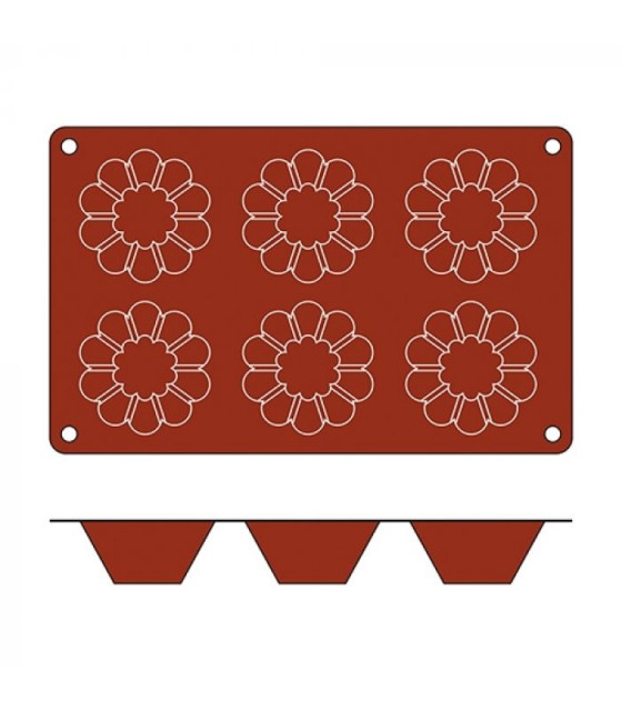 MOULE EN SILICONE GN1/3 BRIOCHETTE  SF034 BRIOCHETTE SILICON FLEX dans MOULES PATISSERIES