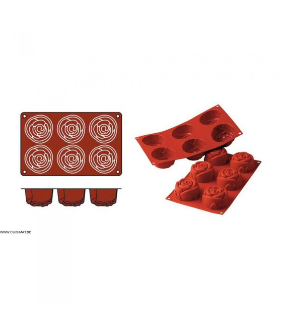 MOULE EN SILICONE GN1/3 ROSE SF077 ROSE SILICON FLEX dans MOULES PATISSERIES