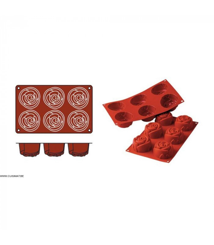 MOULE EN SILICONE GN1/3 ROSE SF077 ROSE SILICON FLEX dans MOULES PATISSERIES