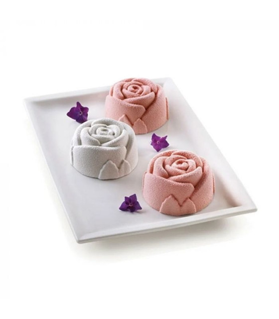 MOULE EN SILICONE GN1/3 ROSE SF077 ROSE SILICON FLEX dans MOULES PATISSERIES