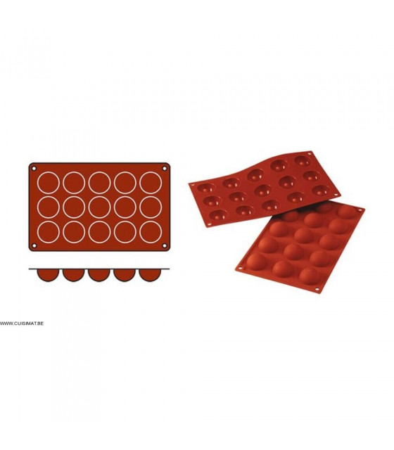 MOULE EN SILICONE GN1/3 15 PORTIONS SF005 MINI SEMISFERA SILICON FLEX dans MOULES PATISSERIES