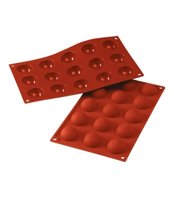MOULE EN SILICONE GN1/3 15 PORTIONS SF005 MINI SEMISFERA SILICON FLEX dans MOULES PATISSERIES