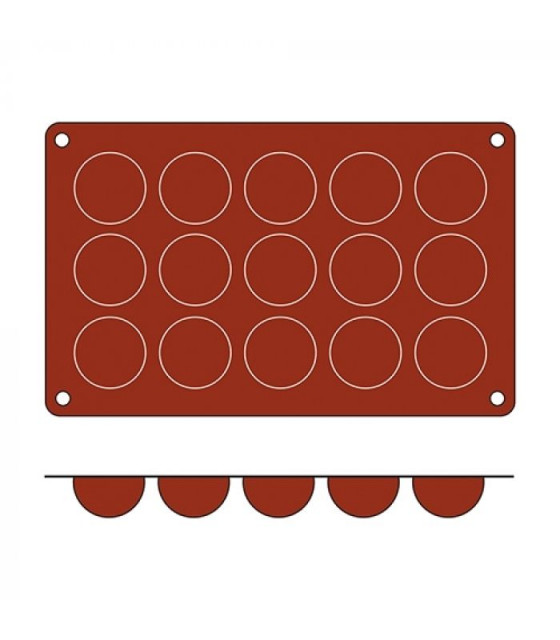 MOULE EN SILICONE GN1/3 15 PORTIONS SF005 MINI SEMISFERA SILICON FLEX dans MOULES PATISSERIES