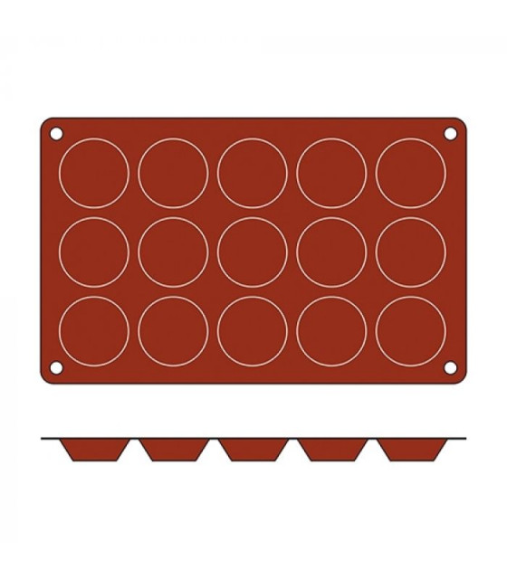 MOULE EN SILICONE GN1/3 15 PORTIONS TARTELETTA SILICON FLEX dans MOULES PATISSERIES