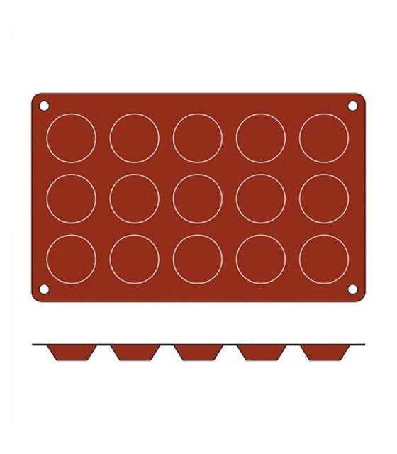 MOULE EN SILICONE GN1/3 15 PORTIONS MINI TARTELETTA SILICON FLEX dans MOULES PATISSERIES
