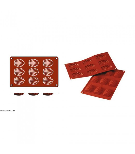 MOULE EN SILICONE GN1/3 9 PORTIONS MADELEINE SILICON FLEX dans MOULES PATISSERIES