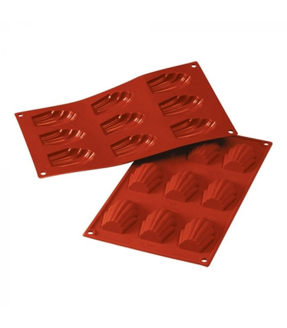 MOULE EN SILICONE GN1/3 9 PORTIONS MADELEINE SILICON FLEX dans MOULES PATISSERIES