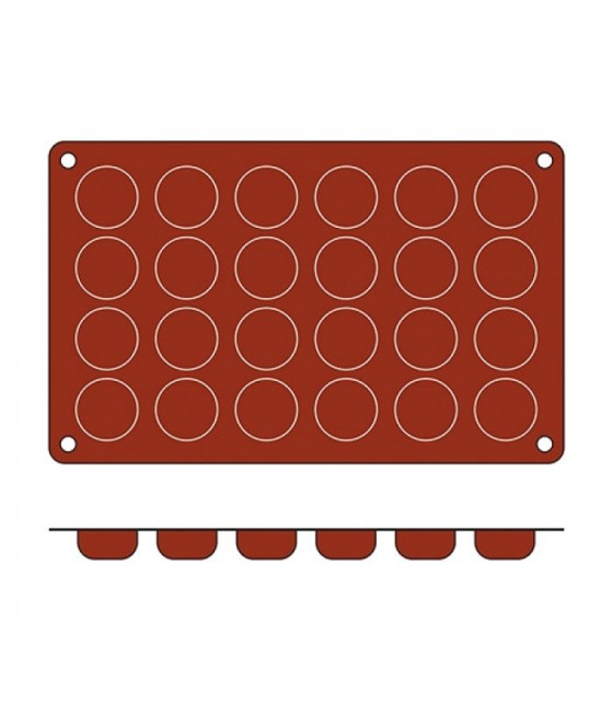 MOULE EN SILICONE GN1/3 24 PORTIONS SF009 POMPONETTE SILICON FLEX dans MOULES PATISSERIES