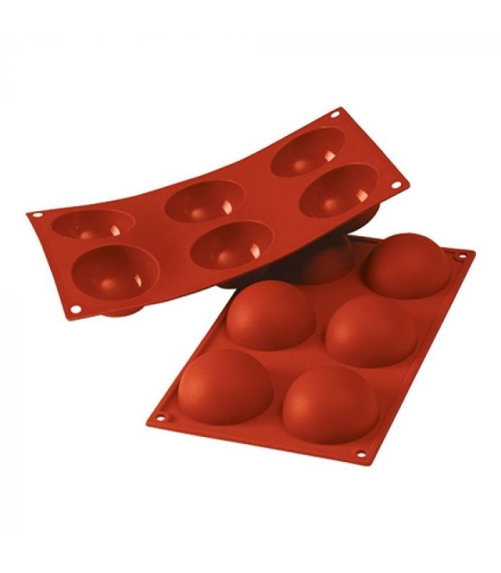 MOULE EN SILICONE GN1/3 6 PORTIONS SEMISFERA SILICON FLEX dans MOULES PATISSERIES