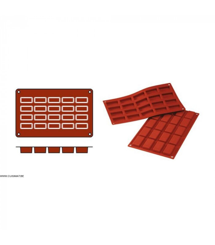 MOULE EN SILICONE GN1/3 20 PORTIONS SF025 FINANCIERS SILICON FLEX dans MOULES PATISSERIES
