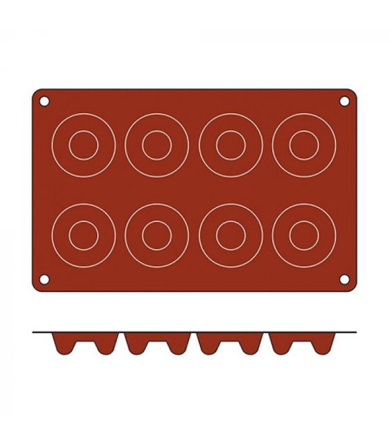 MOULE EN SILICONE GN1/3 8 PORTIONS SF011 MEDIUM SAVARIN SILICON FLEX dans MOULES PATISSERIES