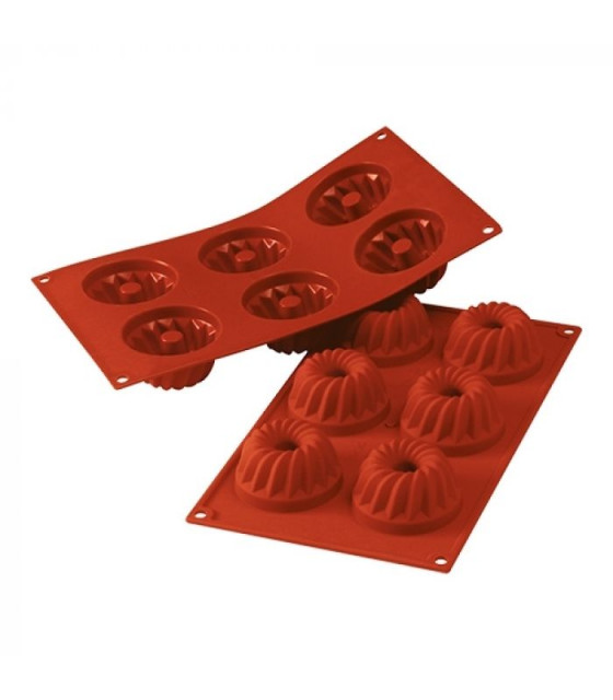 MOULE EN SILICONE GN1/3 6 PORTIONS SF058 GUGELHUPF SILICON FLEX dans MOULES PATISSERIES