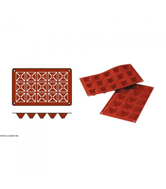 MOULE EN SILICONE GN1/3 15 PORTIONS SF008 MINI PYRAMID SILICON FLEX dans MOULES PATISSERIES