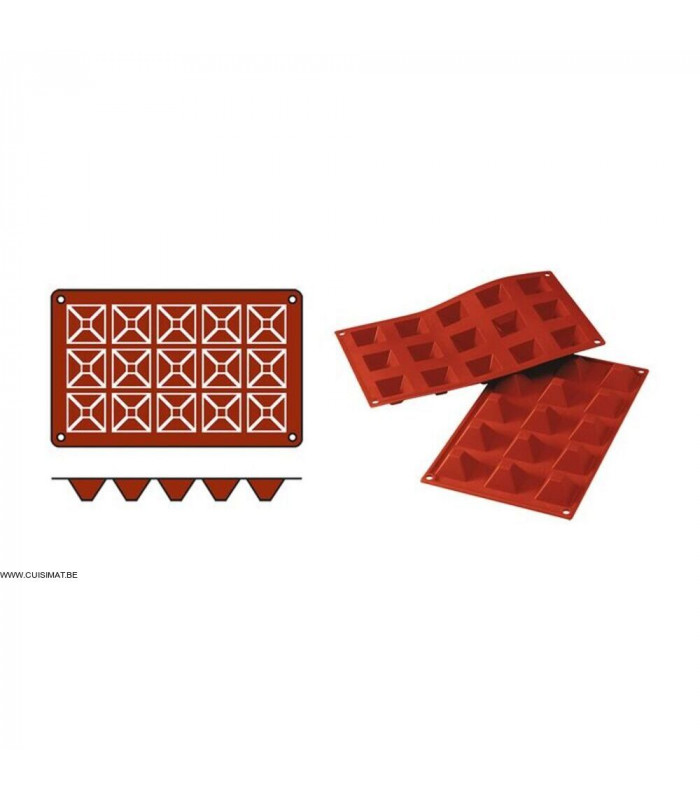 MOULE EN SILICONE GN1/3 15 PORTIONS SF008 MINI PYRAMID SILICON FLEX dans MOULES PATISSERIES