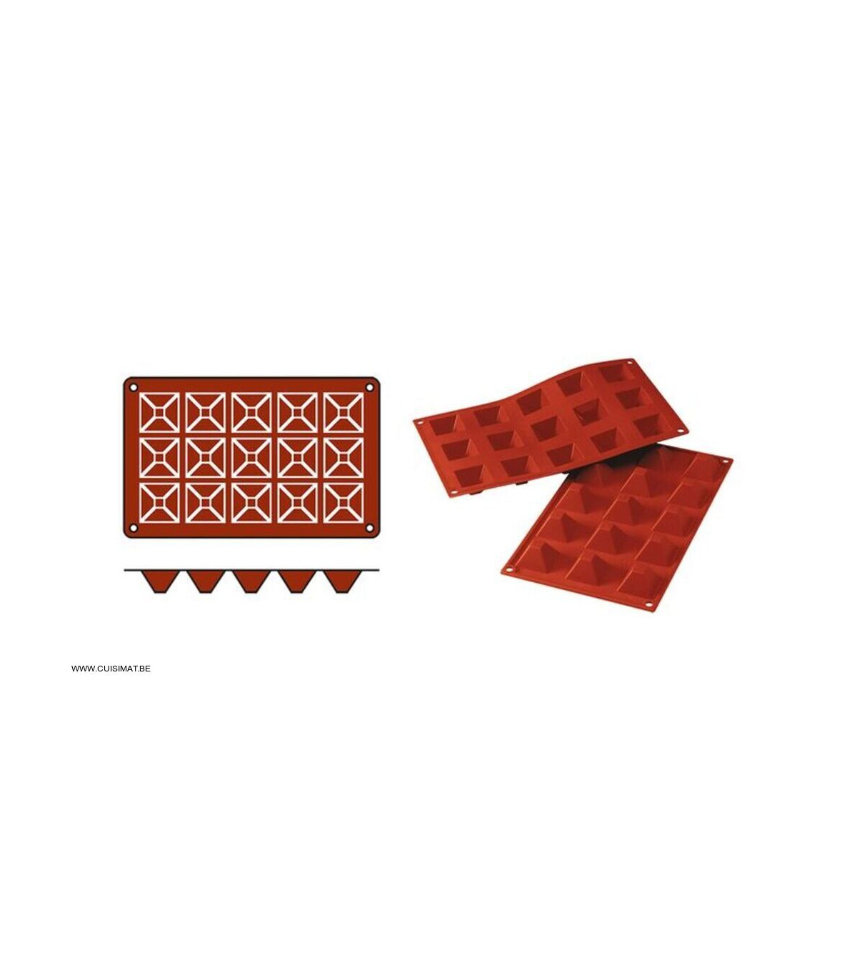 MOULE EN SILICONE GN1/3 15 PORTIONS SF008 MINI PYRAMID SILICON FLEX dans MOULES PATISSERIES