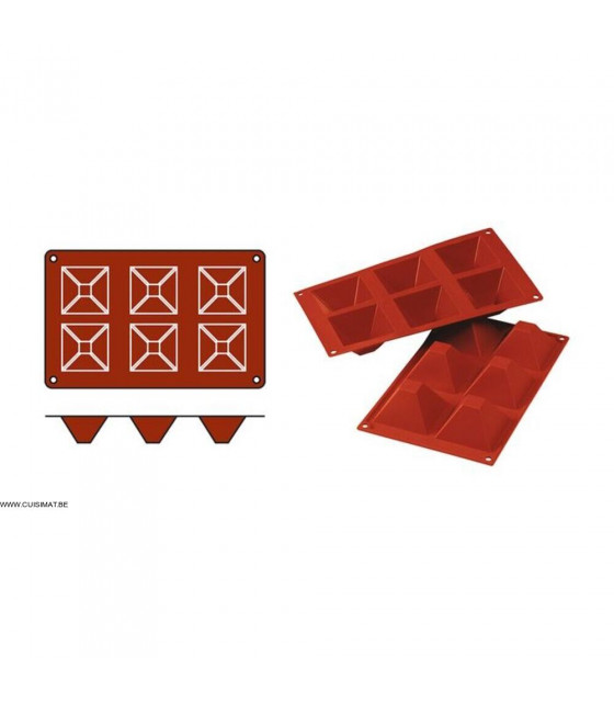 MOULE EN SILICONE GN1/3 6 PORTIONS SF007 PYRAMID SILICON FLEX dans MOULES PATISSERIES