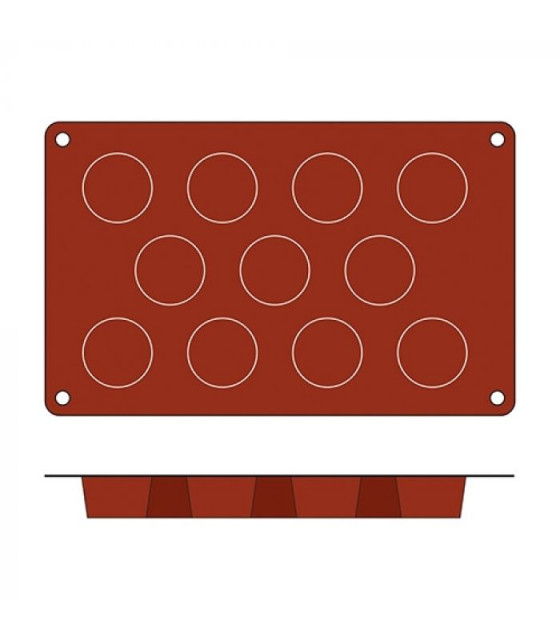 MOULE EN SILICONE GN1/3 11 PORTIONS SF022 MINI MUFFIN SILICON FLEX dans MOULES PATISSERIES
