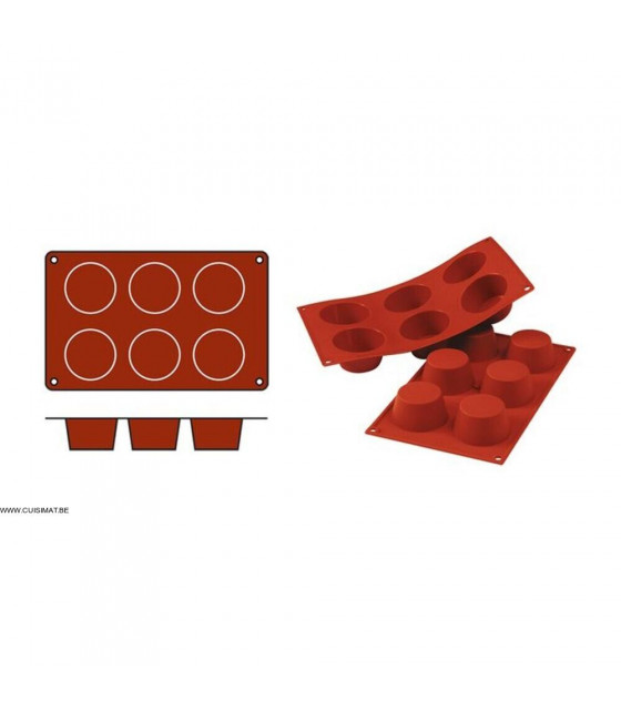 MOULE EN SILICONE GN1/3 6 PORTIONS SF023 MUFFIN SILICON FLEX dans MOULES PATISSERIES