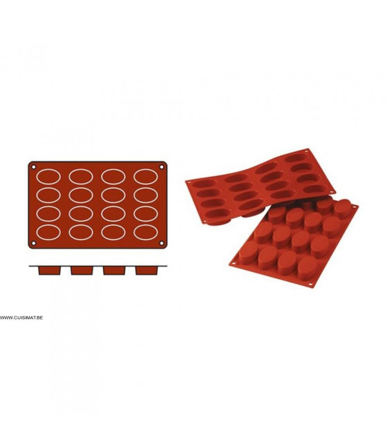 MOULE EN SILICONE GN1/3 16 PORTIONS SMALL OVAL SILICON FLEX dans MOULES PATISSERIES