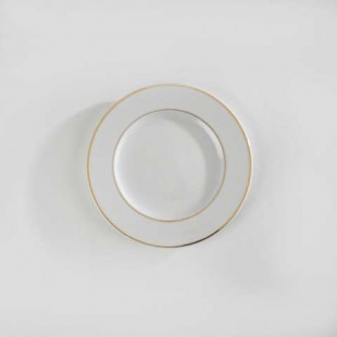 ASSIETTE PLATE 2 FILETS OR BLANCHE 21 CM dans VAISSELLE