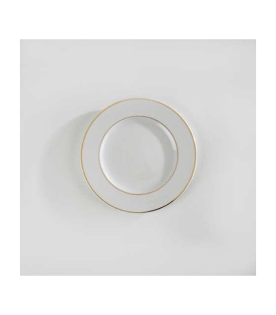 ASSIETTE PLATE 2 FILETS OR BLANCHE 21 CM dans VAISSELLE