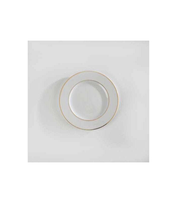 ASSIETTE PLATE 2 FILETS OR BLANCHE 21 CM dans VAISSELLE