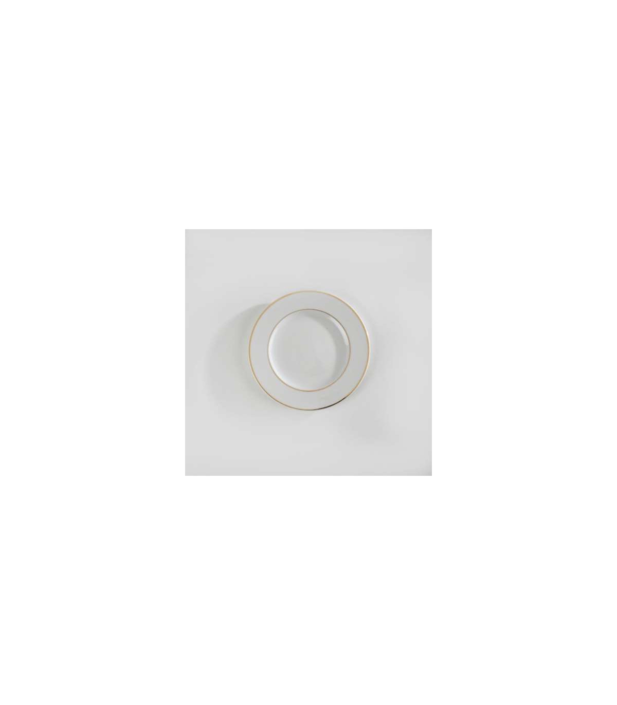 ASSIETTE PLATE 2 FILETS OR BLANCHE 21 CM dans VAISSELLE