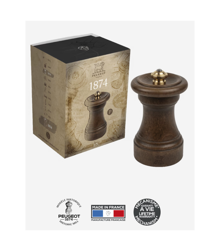 PEUGEOT MOULIN A POIVRE EN COFFRET BOIS BISTRO 10CM dans SEL ET POIVRE