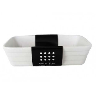 PLAT A FOUR  20X13X5 CM PORCELAINE BLANCHE dans CASSEROLES