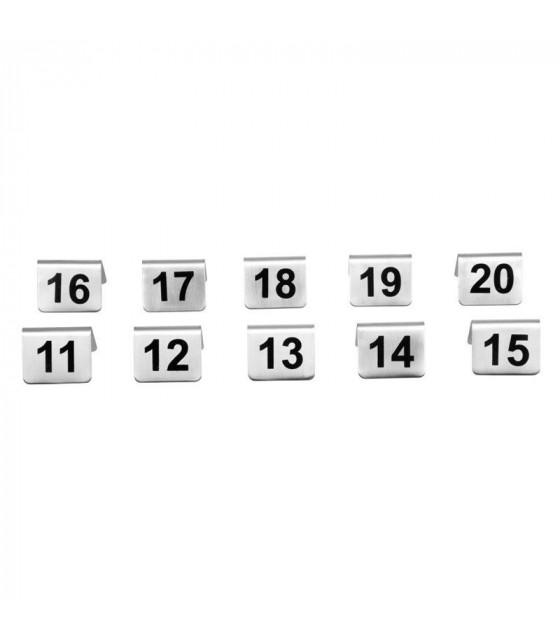 NUMEROS DE TABLE INOX 11-20 CUISIMAT dans SUPPORTS DE PRESENTATION