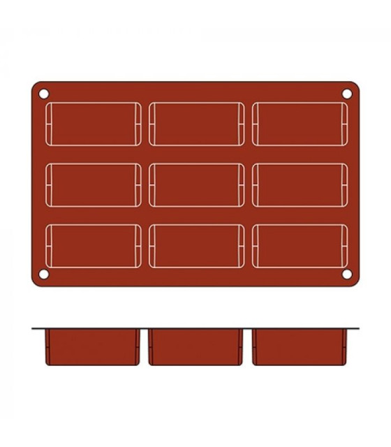 MOULE EN SILICONE GN1/3 MIDI BUCHE SF130 MIDI BÛCHE SILICON FLEX dans MOULES PATISSERIES