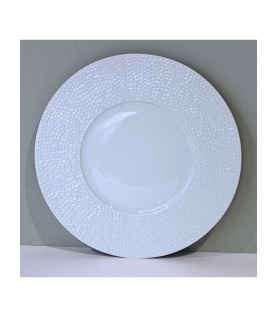 ASSIETTE PLATE MARTELEE BULLES BLANCHE 27 CM dans VAISSELLE