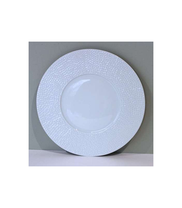 ASSIETTE PLATE MARTELEE BULLES BLANCHE 27 CM dans VAISSELLE