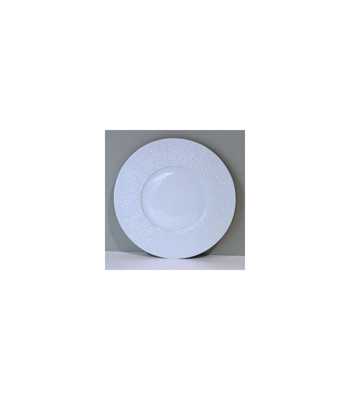 ASSIETTE PLATE MARTELEE BULLES BLANCHE 27 CM dans VAISSELLE