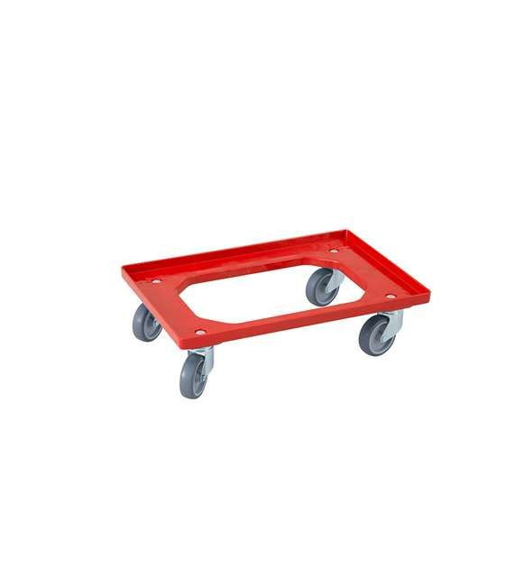 CHARIOT DE TRANSPORT 600X400 MM 4 ROUES PIVOTS CAOUTCHOUC dans CHARIOT