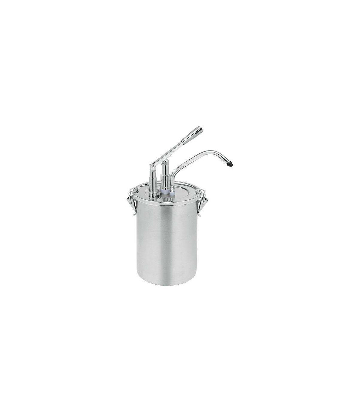 POMPE A SAUCE PREMIUM EN INOX AVEC RECIPIENT 4.5LT ET COUVERCLE dans DISTRIBUTEURS SAUCES