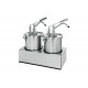 POMPE A SAUCE PREMIUM EN INOX AVEC RECIPIENTS 2*4.5LT ET COUVERCLES