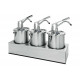 POMPE A SAUCE PREMIUM EN INOX AVEC RECIPIENTS 3*4.5LT ET COUVERCLES