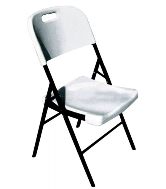 CHAISE PLIANTE GRANITE 88X42X39 BLANC dans CHAISES