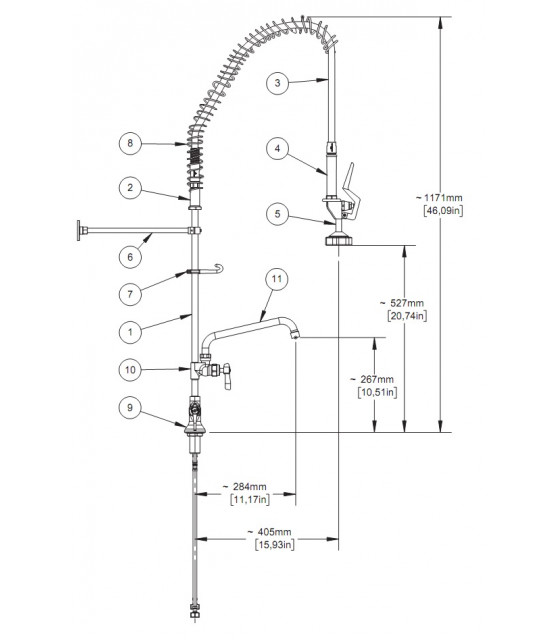 DOUCHETTE MONOTROU MONTAGE SUR TABLE AVEC ROBINET INTERMEDIAIRE 1/4 TOUR ENCORE dans ROBINETTERIE