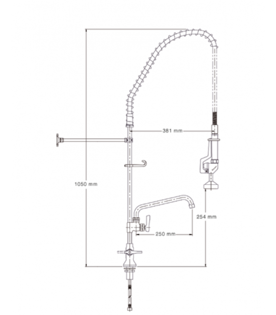 DOUCHETTE MONOTROU MONTAGE SUR TABLE AVEC ROBINET INTERMEDIAIRE 1/4 TOUR ENCORE dans ROBINETTERIE