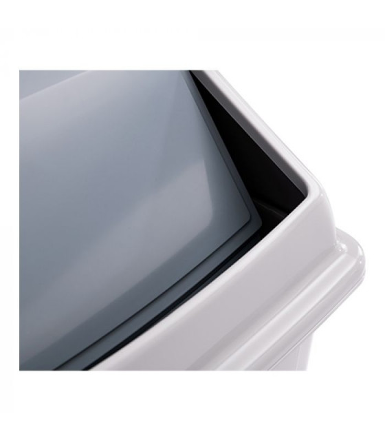 POUBELLE BLANCHE AVEC COUVERCLE BASCULANT 40LT ARAVEN dans POUBELLES