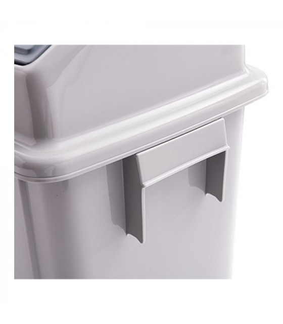 POUBELLE BLANCHE AVEC COUVERCLE BASCULANT 40LT ARAVEN dans POUBELLES