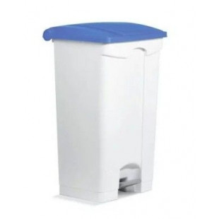 CONTENEUR POUBELLE 90LT PLASTIQUE A PEDALE BLEU dans POUBELLES