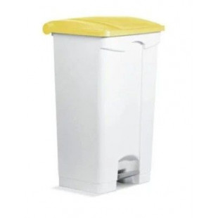 CONTENEUR POUBELLE 90LT PLASTIQUE A PEDALE JAUNE dans POUBELLES